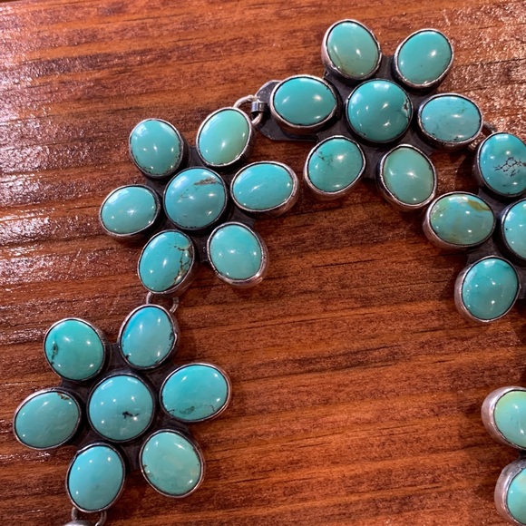 Vintage Federico Jimenez Turquoise Flower Necklace - Picture 12 of 17